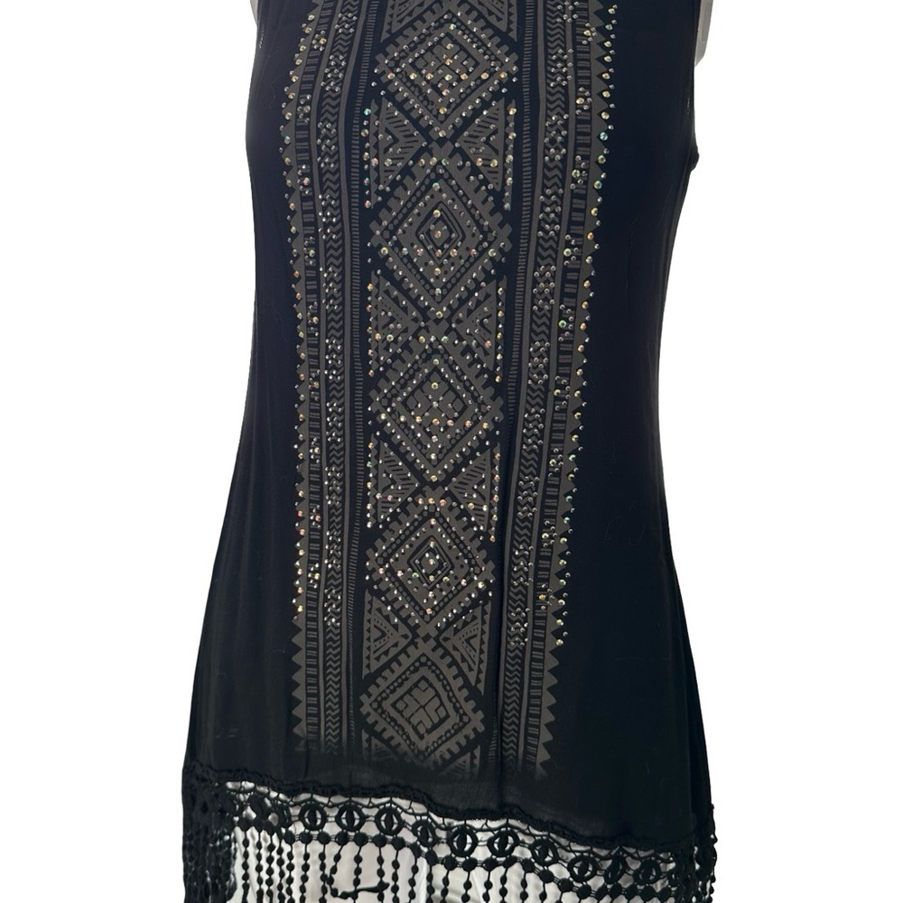 Vocal Chic Black Beaded Sleeveless Top - Picture 2 of 2